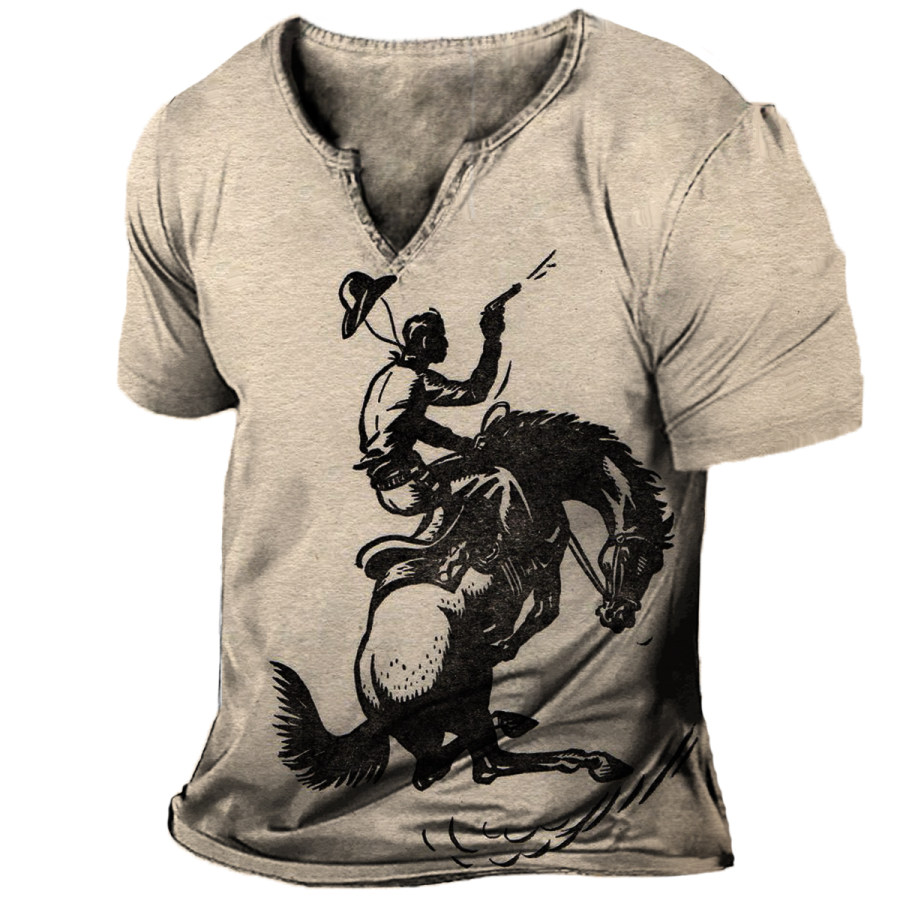 

Men's Vintage Western Denim Short Sleeve T-Shirt