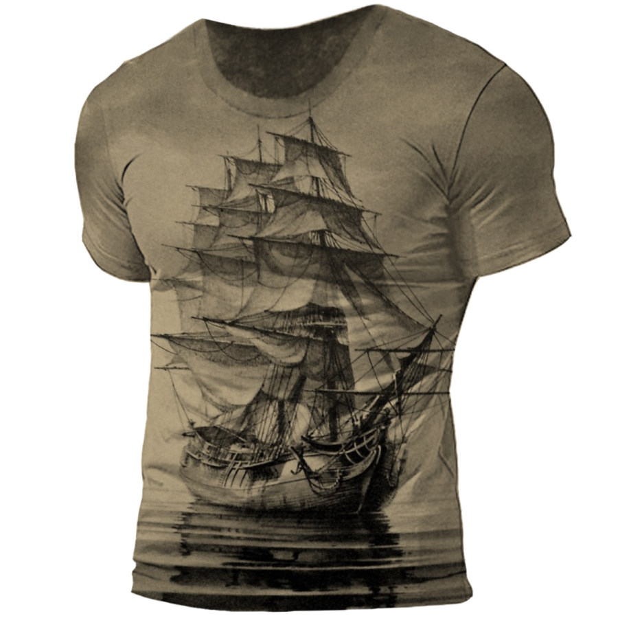

Men's Vintage Nautical Sailing Short Sleeve T-Shirt