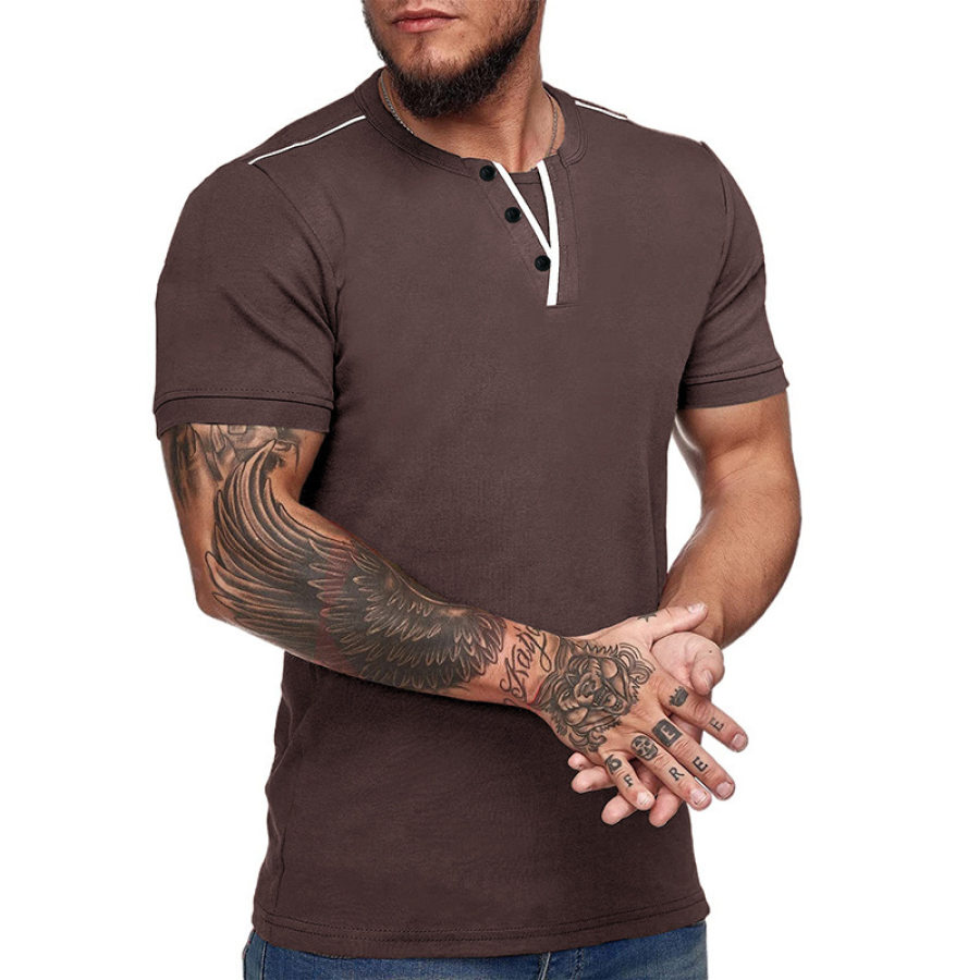 

Men's Sports Fitness V Neck Short Sleeve T-Shirt