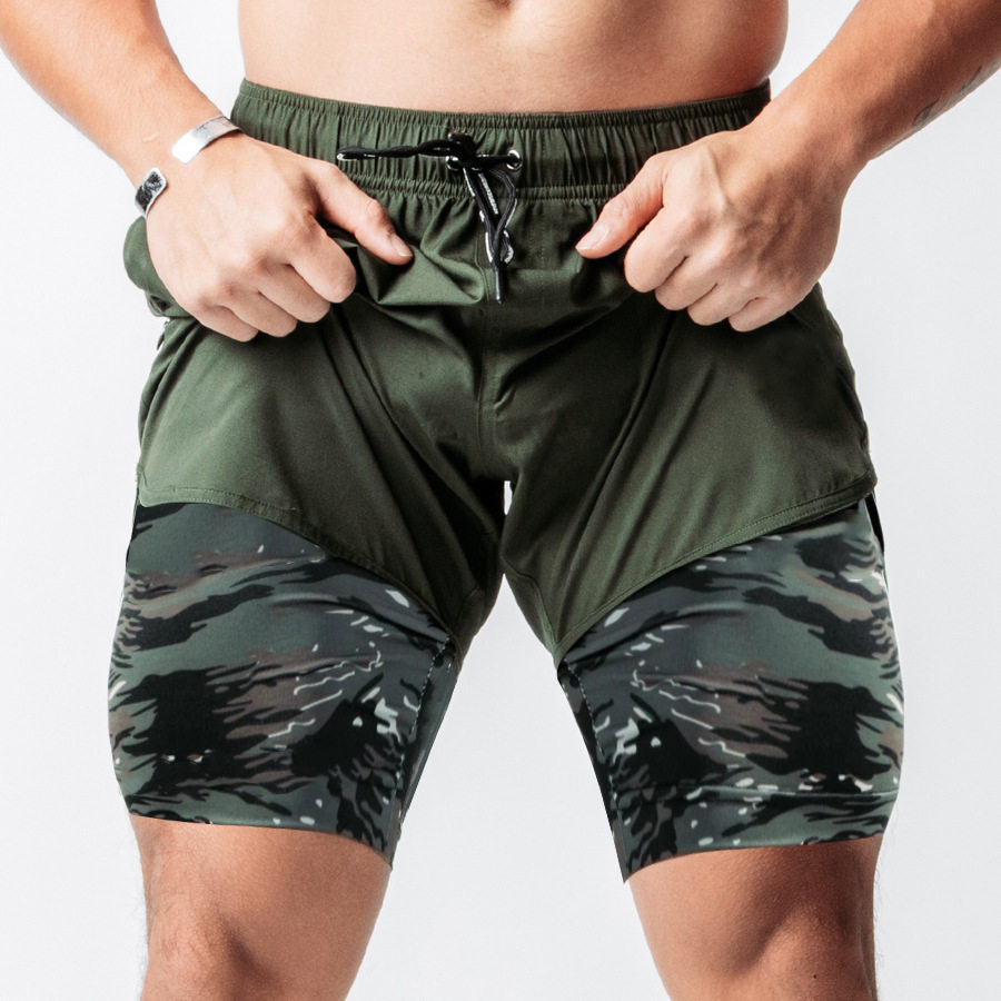 

Men's Outdoor Quick Dry Double Layer Zipper Pocket Casual Shorts