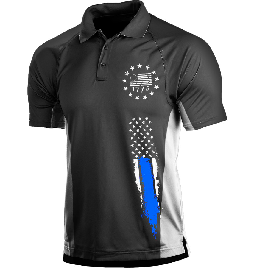 

Men's Casual Independence Day Short Sleeve Polo Shirt