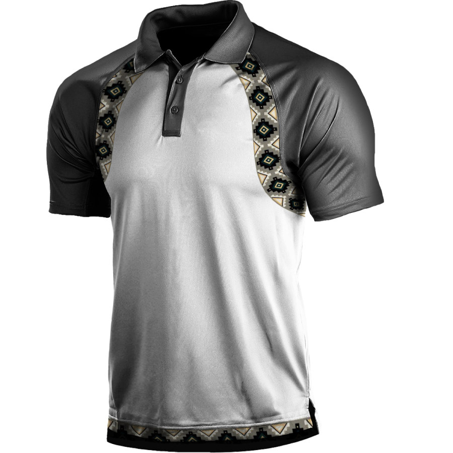 

Men's Retro Ethnic Style Short-sleeved POLO Shirt