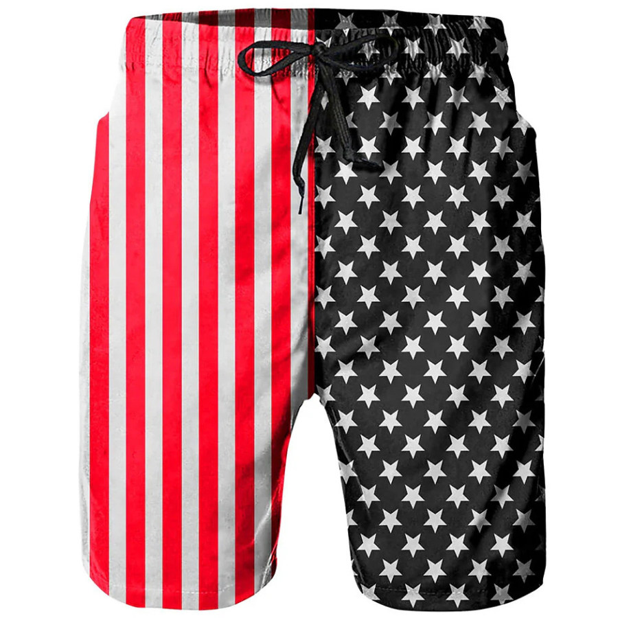 

Men's Casual Solomon Day American Flag Lounge Shorts