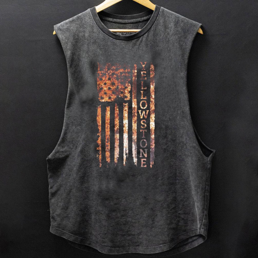 

Yellowstone American Flag Vintage Print Men's Blend Tank