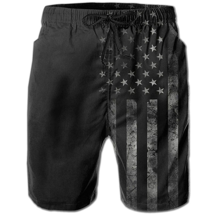 

Men's Casual Solomon Day American Flag Lounge Shorts