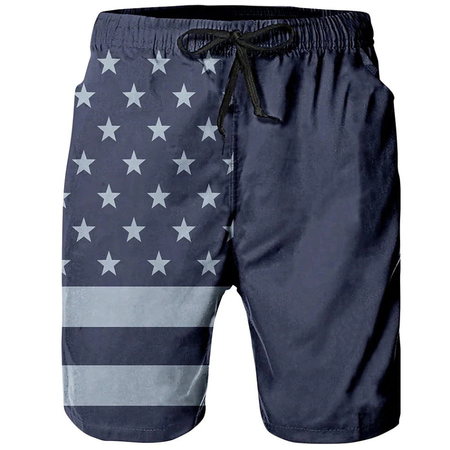 

Men's Casual Solitaire American Flag Shorts