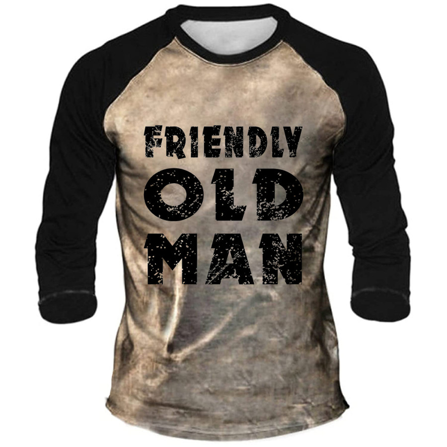 

Friendly Old Man Men's Vintage Long Sleeve T-Shirt