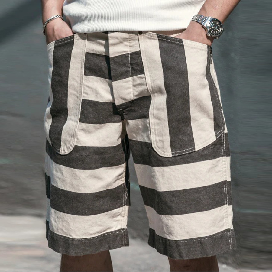 

Heavyweight Wide Striped Prisoner Shorts