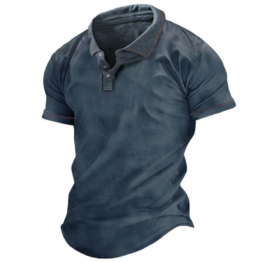 

Men's Casual Classic Solid Color POLO T-Shirt