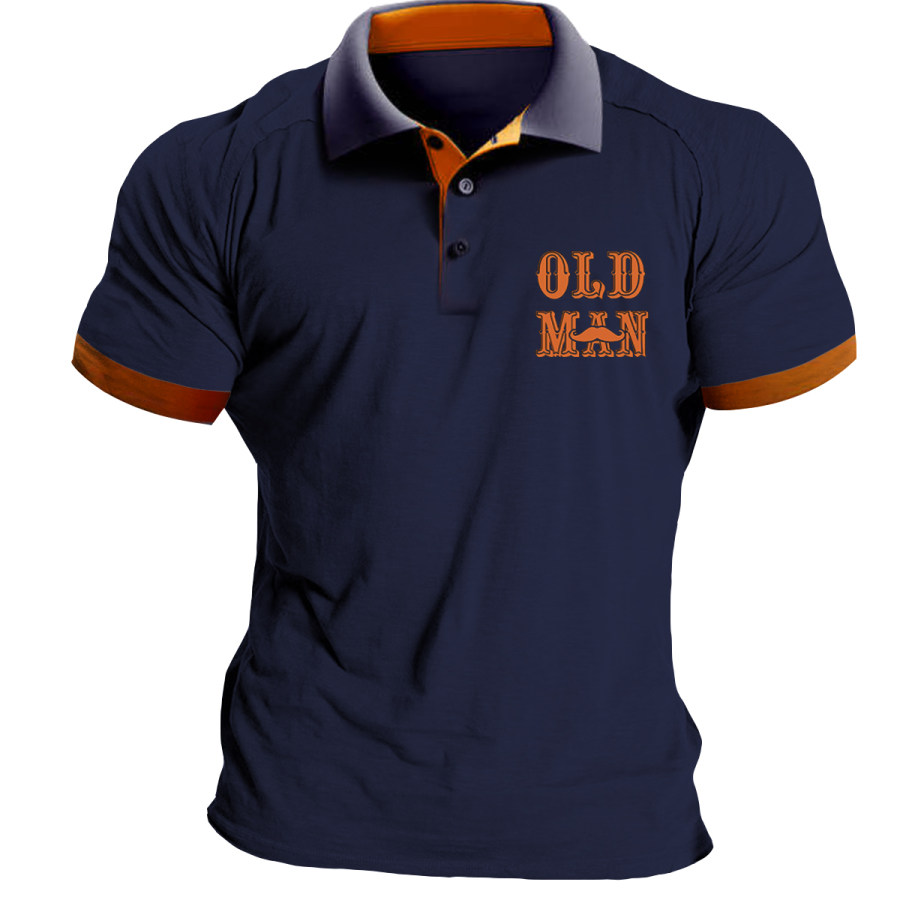 

Men's Vintage OLD MAN Short Sleeve Polo Shirt