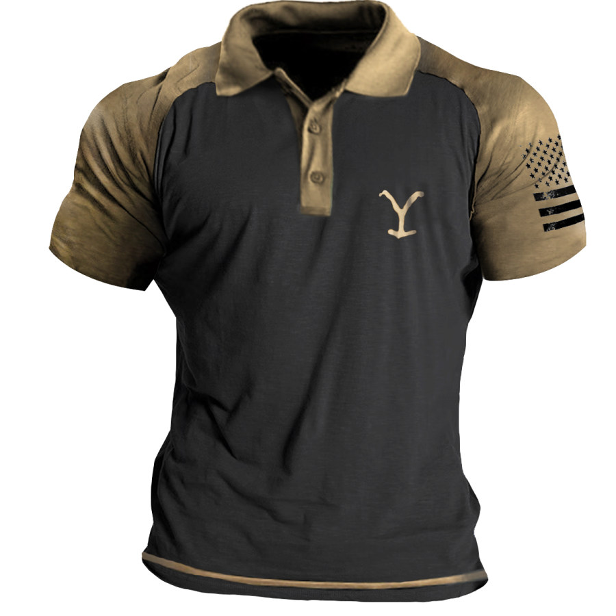 

Men's Vintage Yellowstone Short Sleeve Polo Shirt