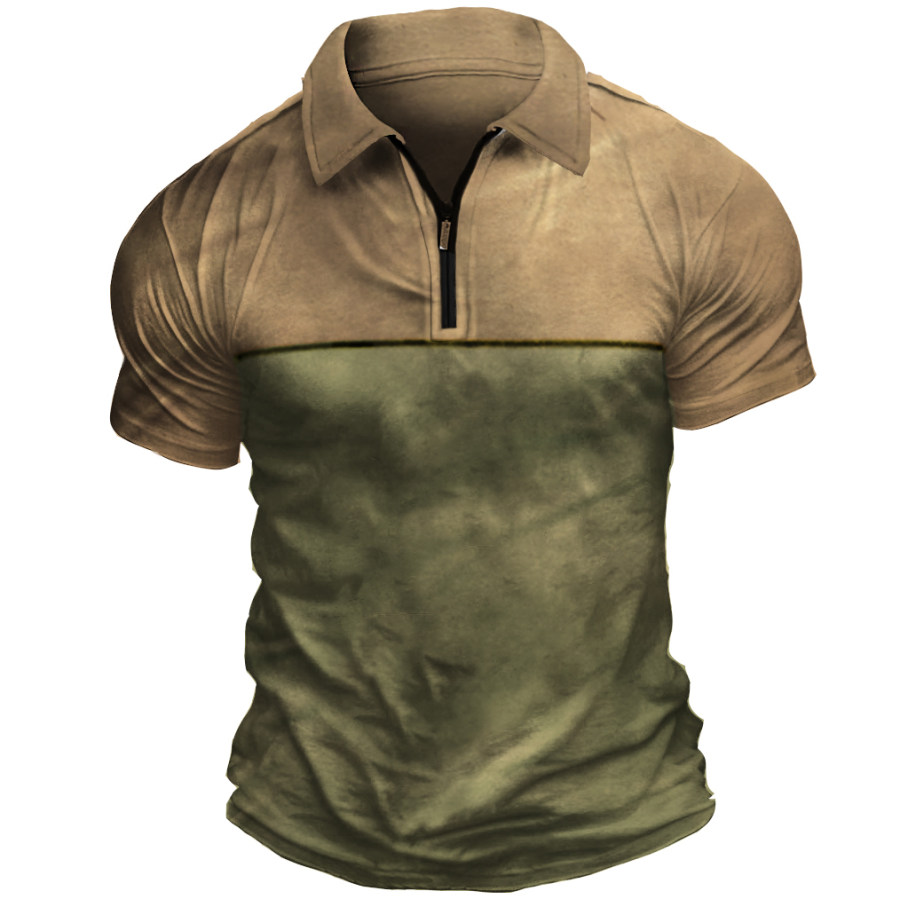 

Men's Outdoor Tactical Zipper Polo Collar T-Shirt