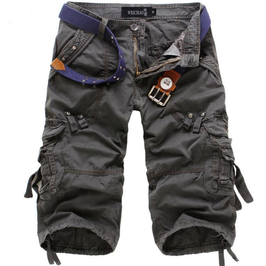 

Men's Vintage Multi-Pocket Wash Cargo Shorts
