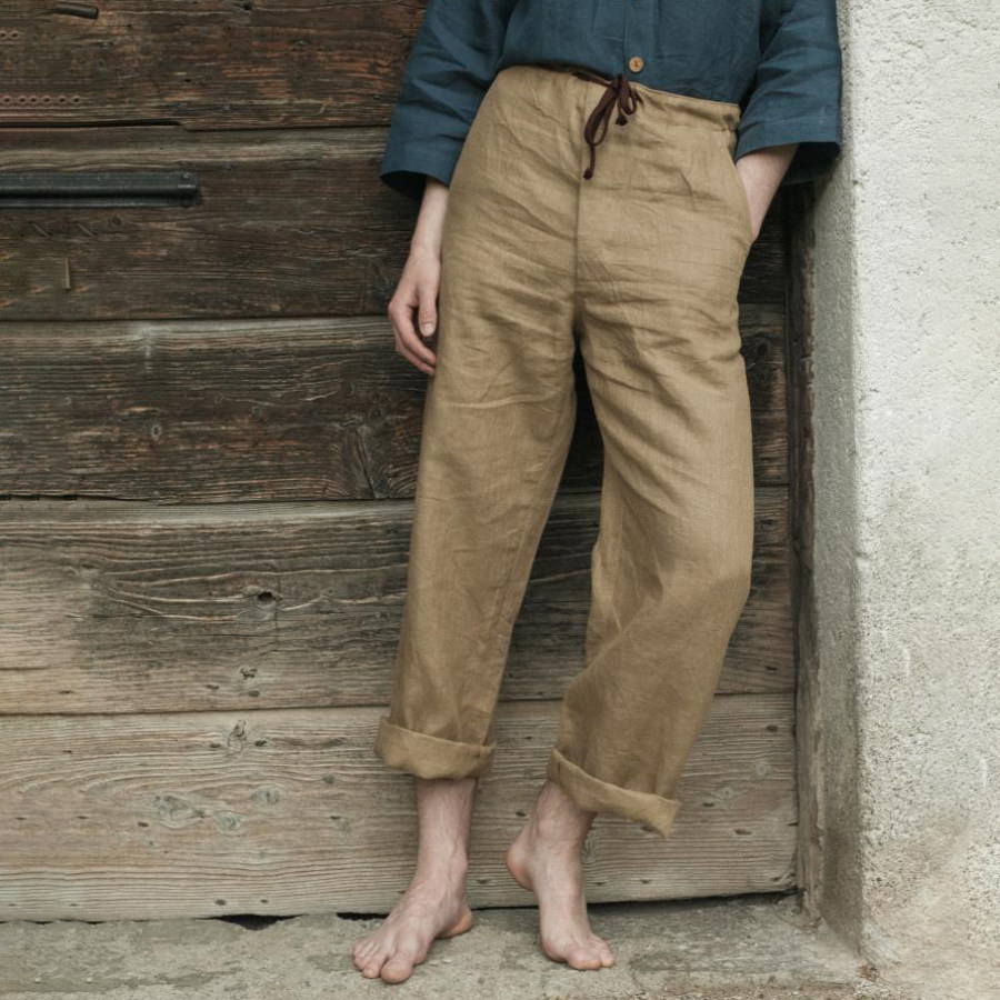 

Men's Retro Comfortable Solid Color Cotton Linen Casual Pants