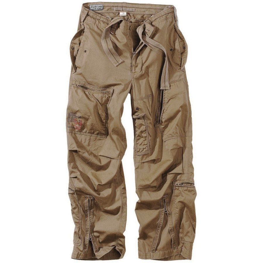 

Men's Retro Wash Multi-pocket Wear-resistant Overalls Trousers