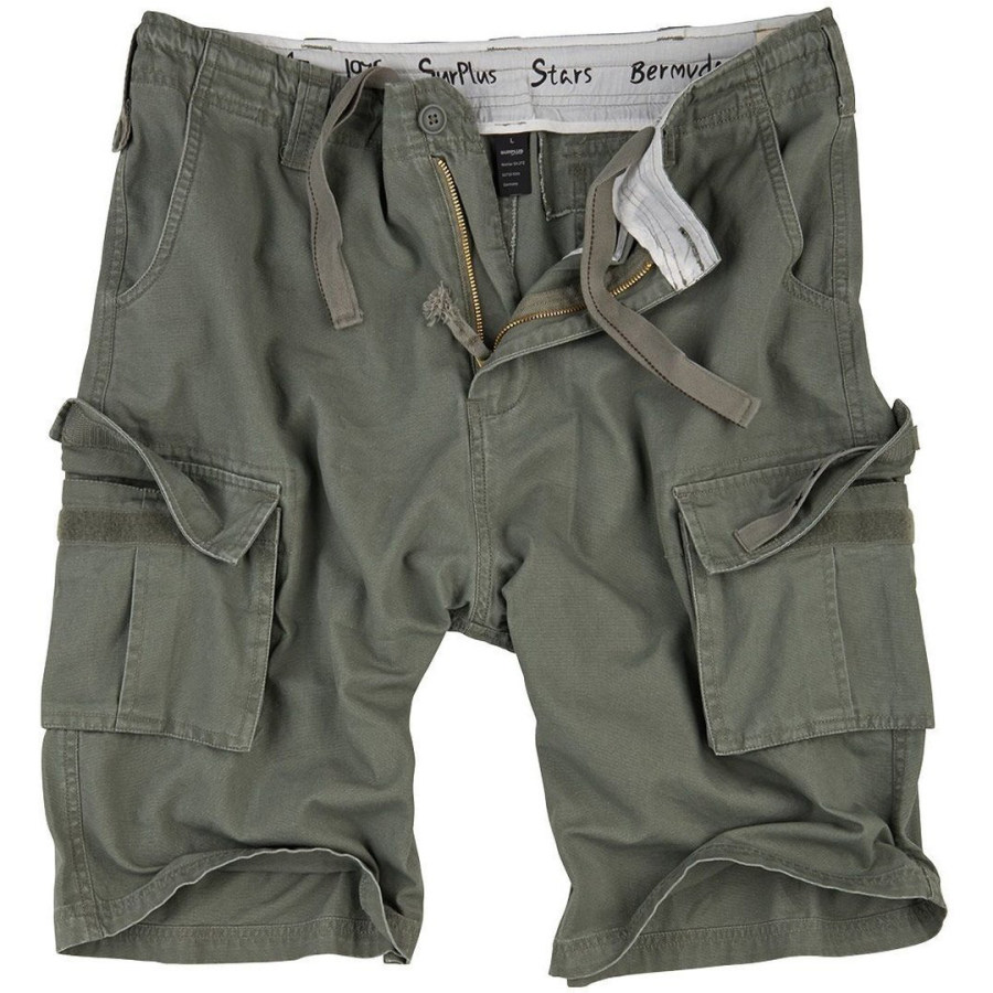 

Men's Vintage Wash Multi-Pocket Wear-Resistant Cargo Shorts