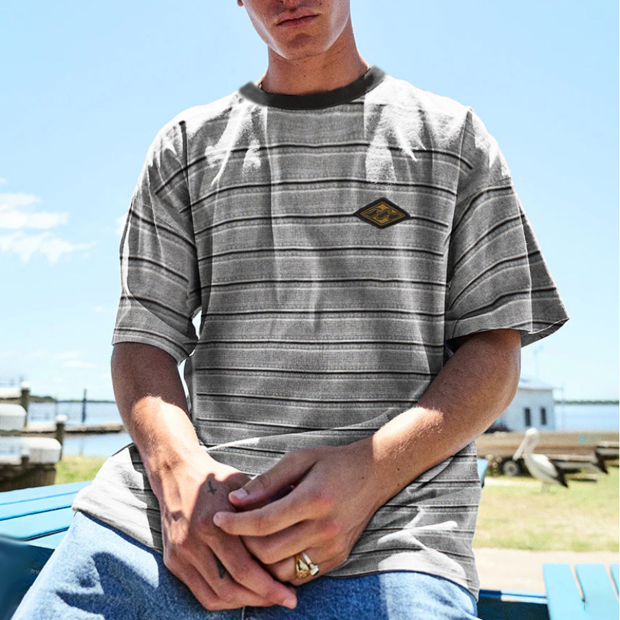 

Men's Casual Striped Surf T-Shirt