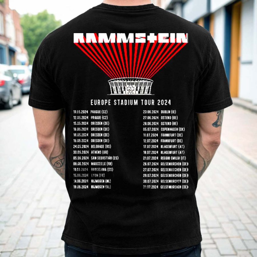

Men's Rammstein Rock Band Print Daily Short Sleeve Crew Neck T-Shirt