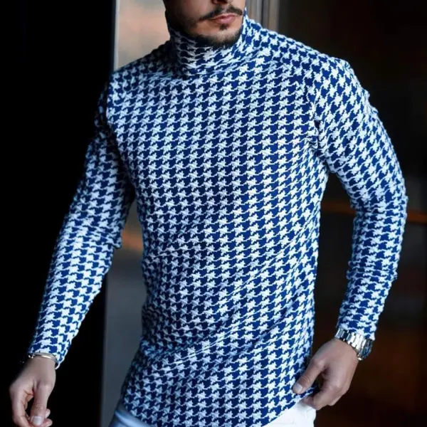 Men's Casual Turtleneck Long Sleeve T-Shirt - Leanarea.chimpone.com 