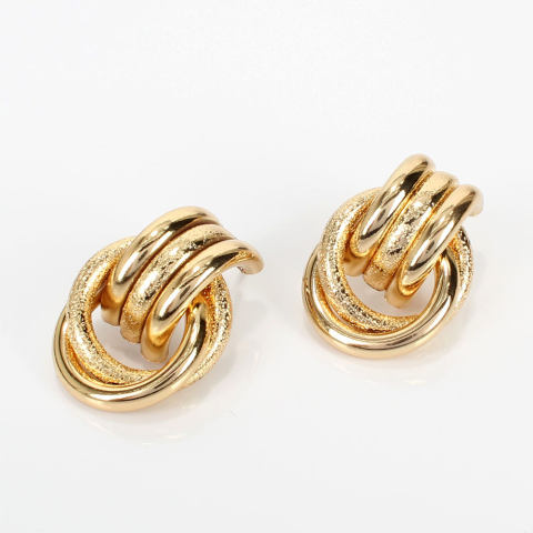 Fashion round metal ring earrings