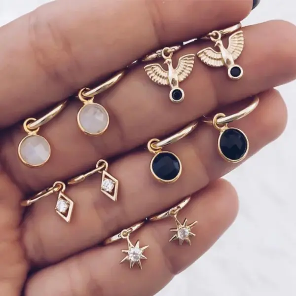 Fashionable personality star earrings earrings geometric earrings set - Leanarea.chimpone.com 