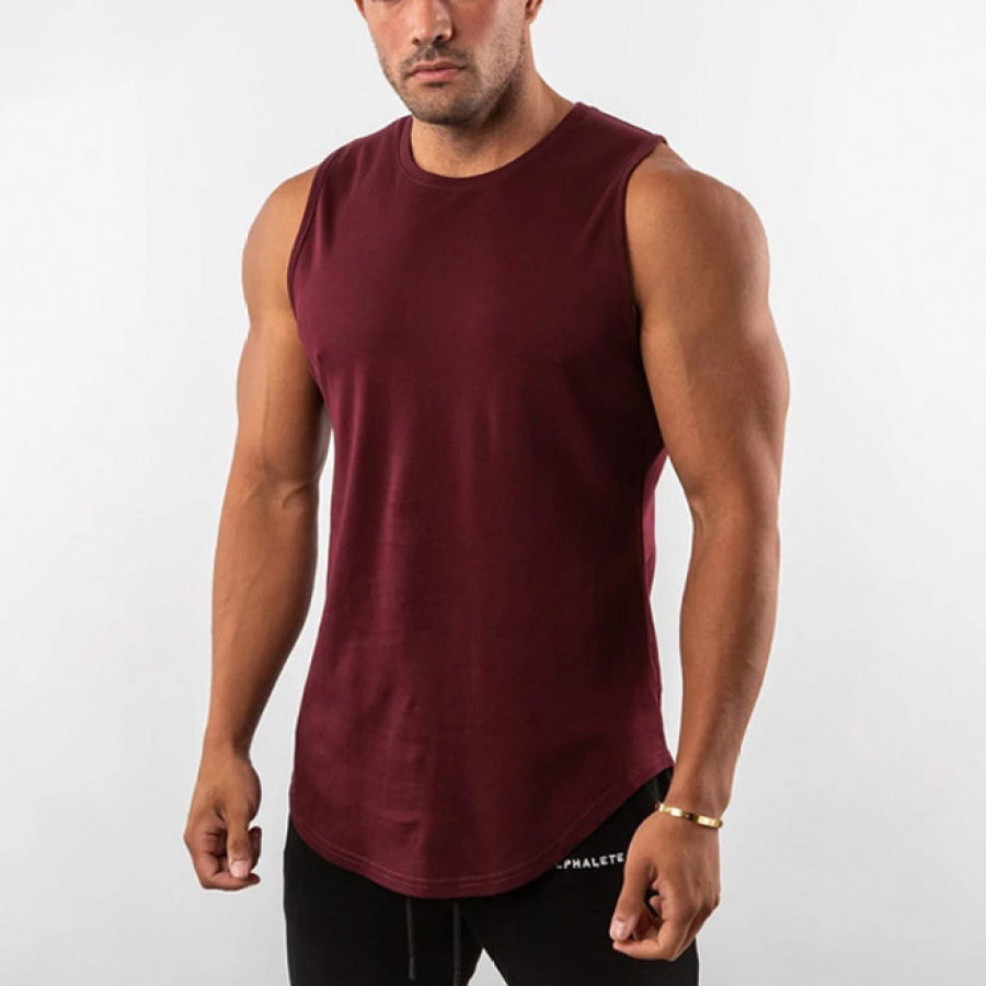 

Casual solid color sports fitness vest