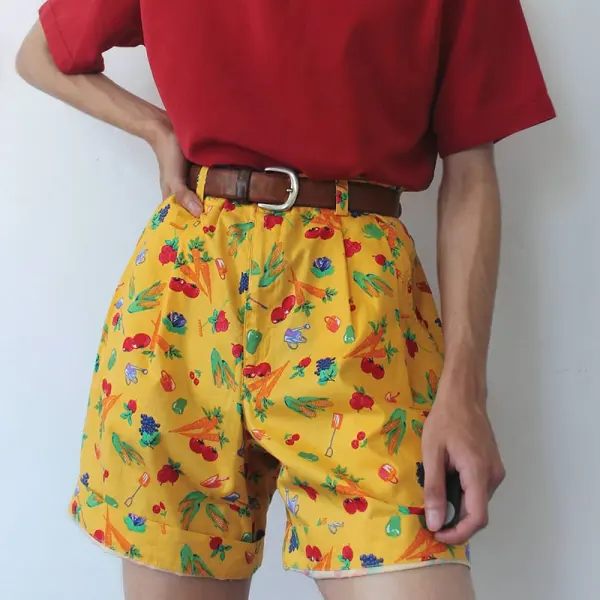 Summer Cute Carrot Printed Loose Fitting Shorts - Leanarea.chimpone.com 