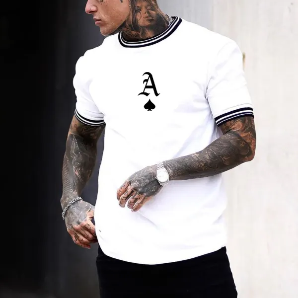 Poker print short-sleeved T-shirt - Kalesafe.com 