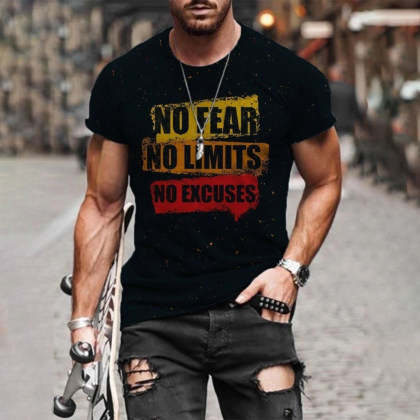 Mens Fashion English Printed T-shirt