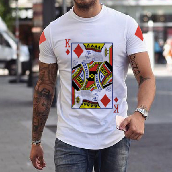 playing card button up shirt