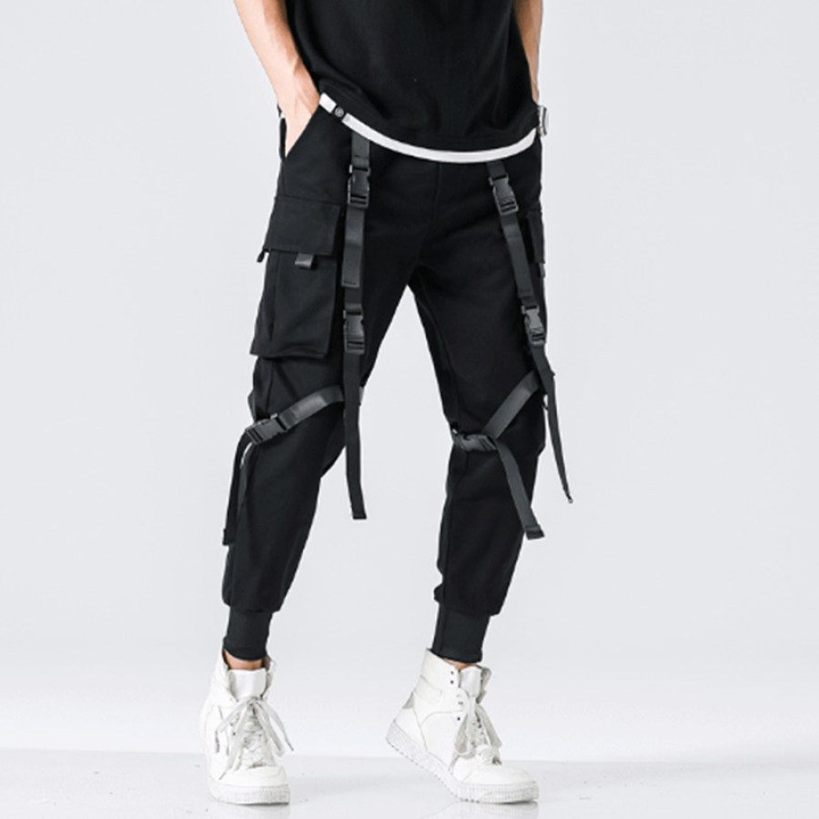 

Trendy Brand Three-dimensional Pocket Functional Streamer Overalls Men's Loose Feet