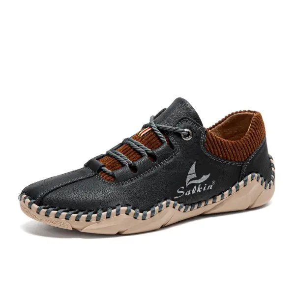 Kaus Kaki Pria Sepatu Kacang Polong Buatan Tangan Bertali Sepatu Kasual Luar Ruangan - Woolmind.com 
