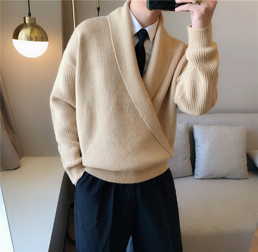 Gentleman's Simple Plain Knitted Top