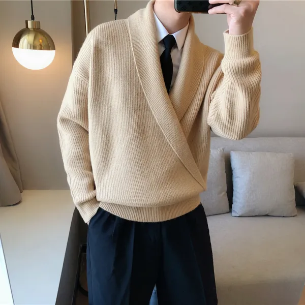 Gentleman's Simple Plain Knitted Top - Fineyoyo.com 