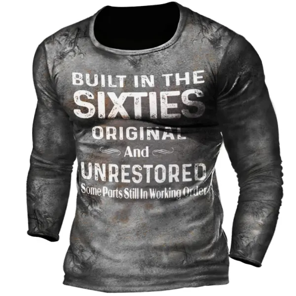 Mens Built In The Sixties Unrestored Motorcy Printed T-shirt - Chrisitina.com 