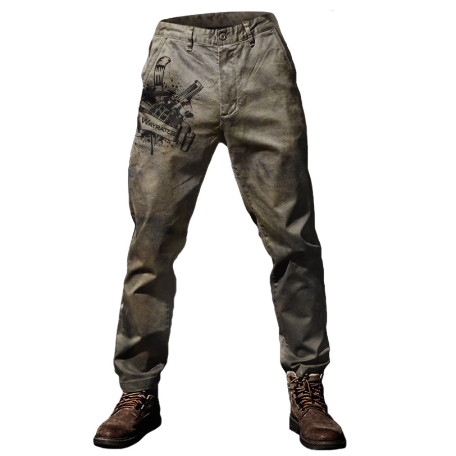 

Men's Outdoor Retro Print Wear-resistant Trousers