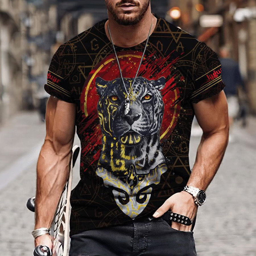 

Men's Casual Premium Jaguar Printed T-Shirt