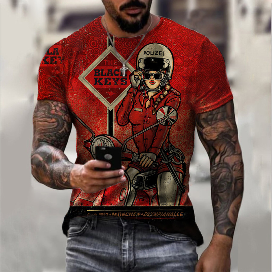 

Retro Movie Poster Print Casual T-shirt