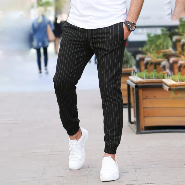 Fashion Vertical Stripes MenS Casual Pants - Salolist.com 