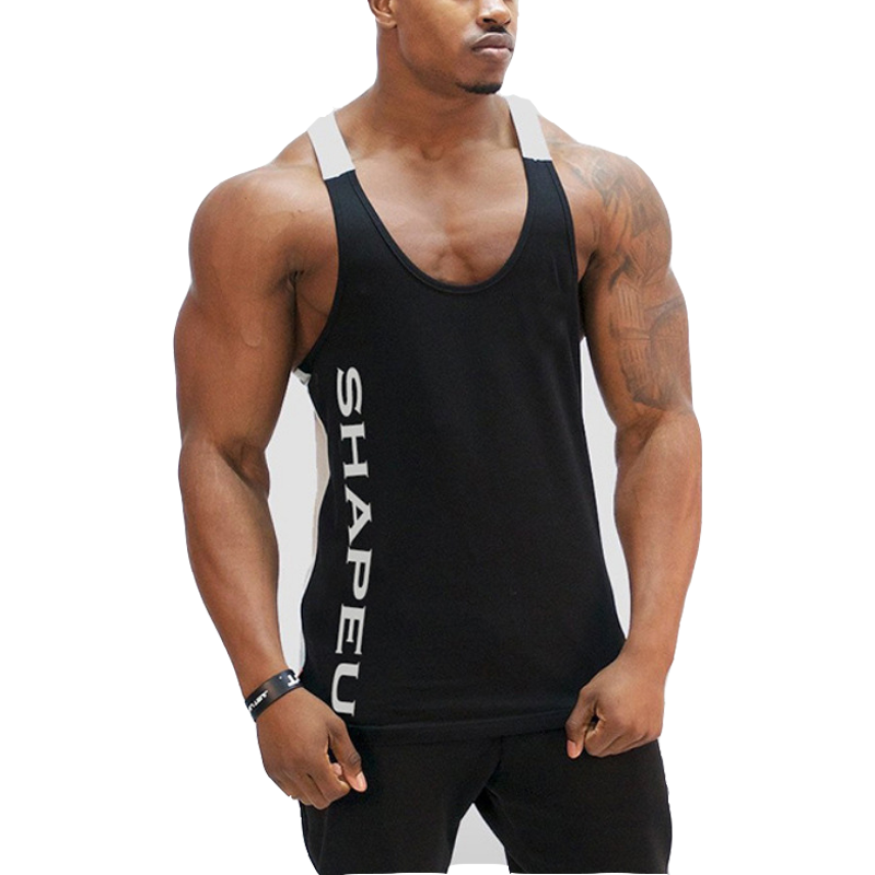 Men's Contrast Print Sports Chic Fitness Tank Top