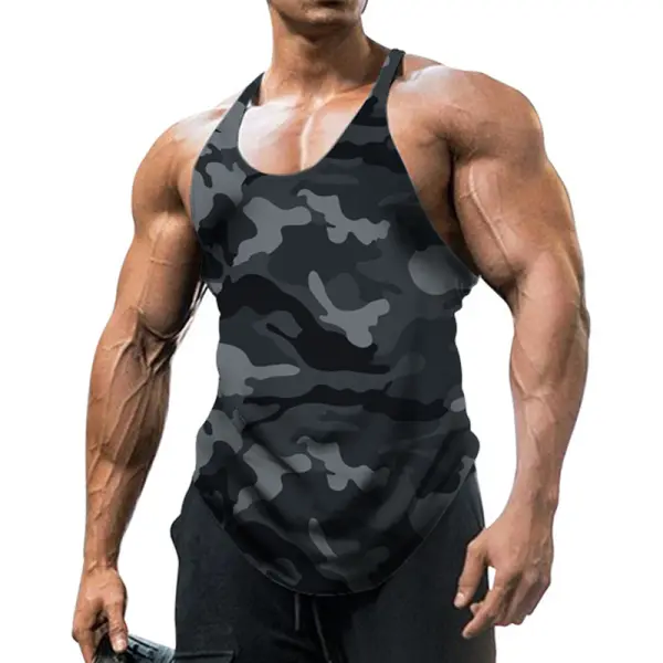 Men's Camo Training Sports Fitness Top Tank - Cotosen.com 