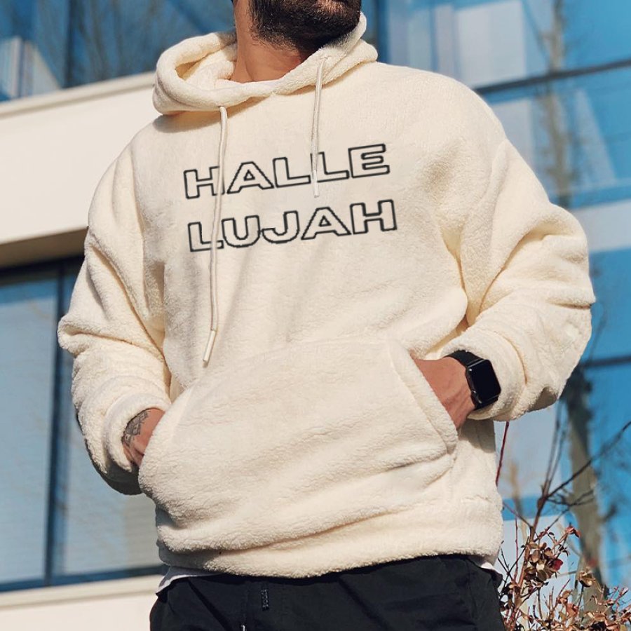 

Faith "Hallelujah" Embroidered Men's Lamb Velvet Sweatshirt