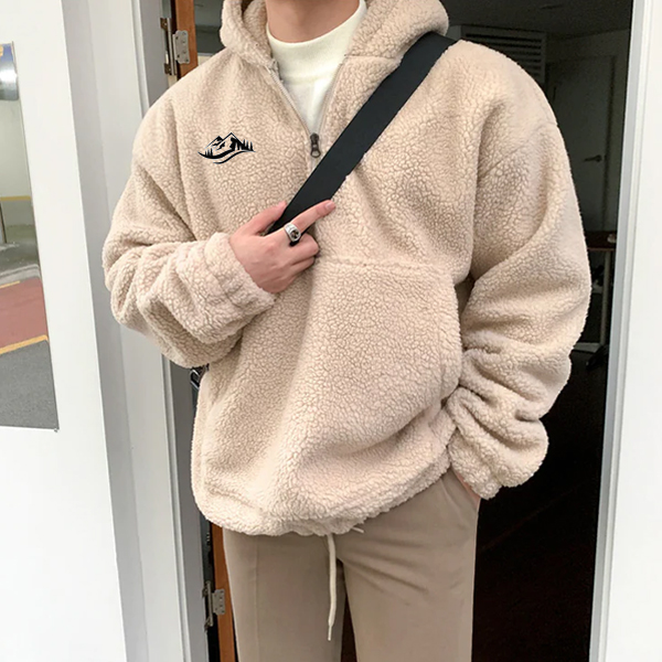 Men's Vintage Casual Print Loose Plush Sweatshirt