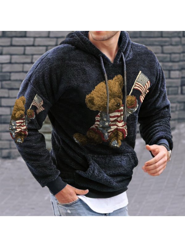 Men's Teddy Bear Lamb Wool Fit Hoodie