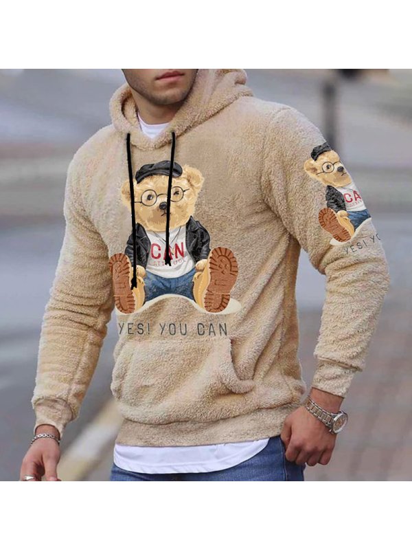 Bear Lamb Wool Warm Casual Hoodie