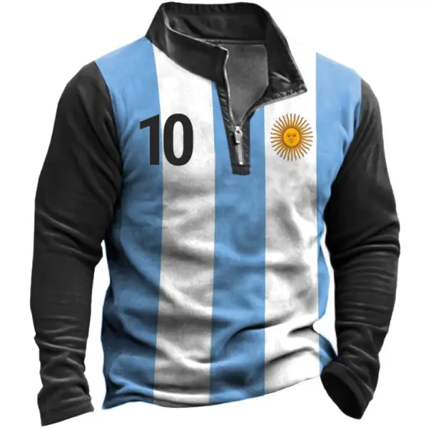 Men's 2022 World Cup Argentina Flag Soccer Sweatshirt - Blaroken.com 