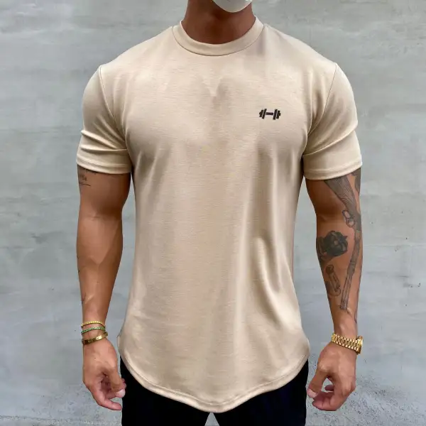 Men's Casual Sports Round Neck Short Sleeve T-shirt - Sanhive.com 