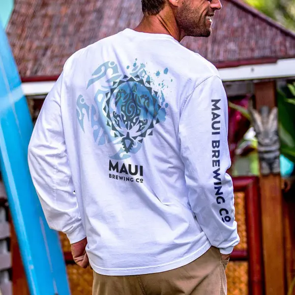 Maui Beer Company's New Big Swell White Classic Round Neck T-shirt - Salolist.com 