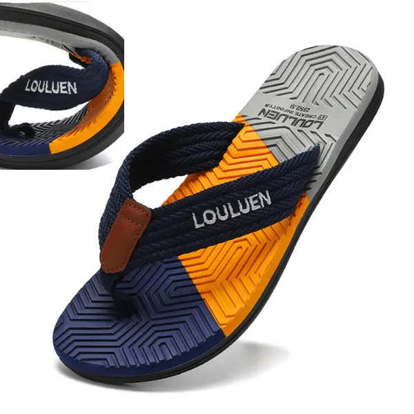 Men's Colorblock Hawaiian Vacation Beach Sandals - Salolist.com 