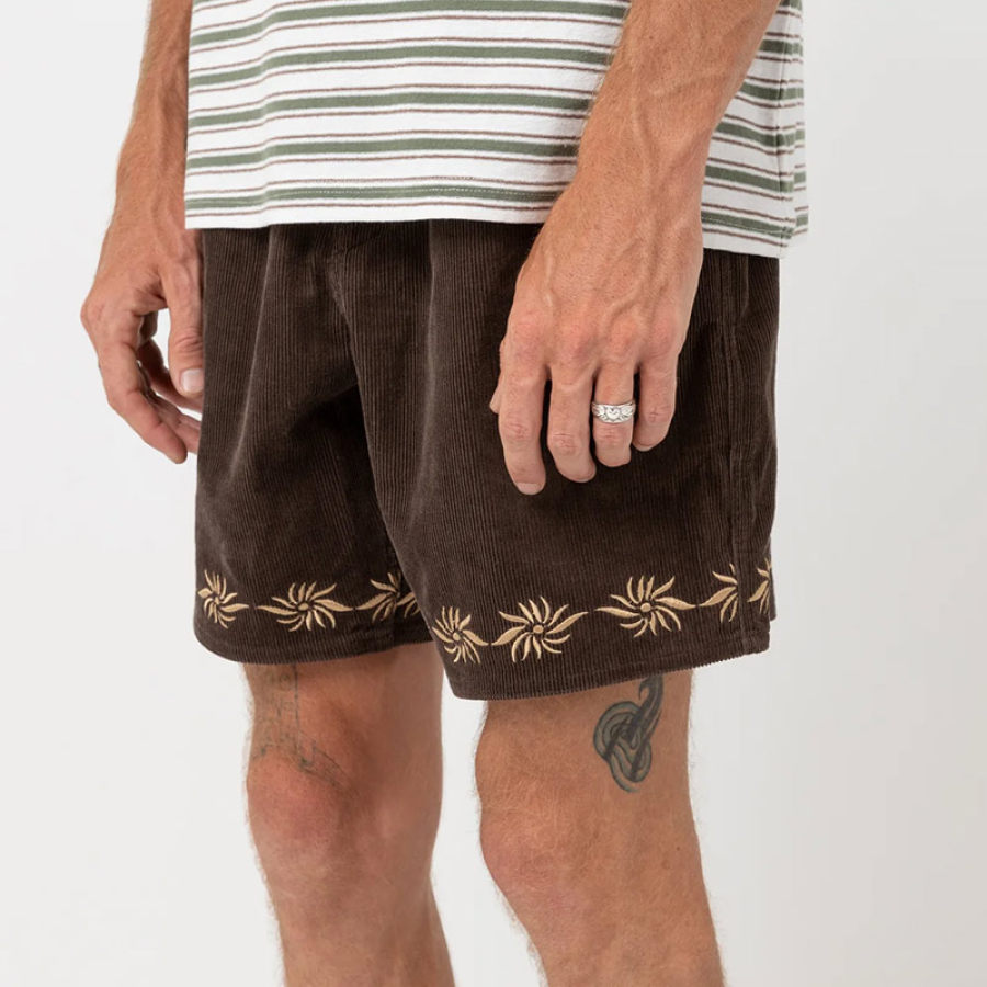 

Men's Surf Shorts Corduroy Shorts Embroidered Sun Cord Jam